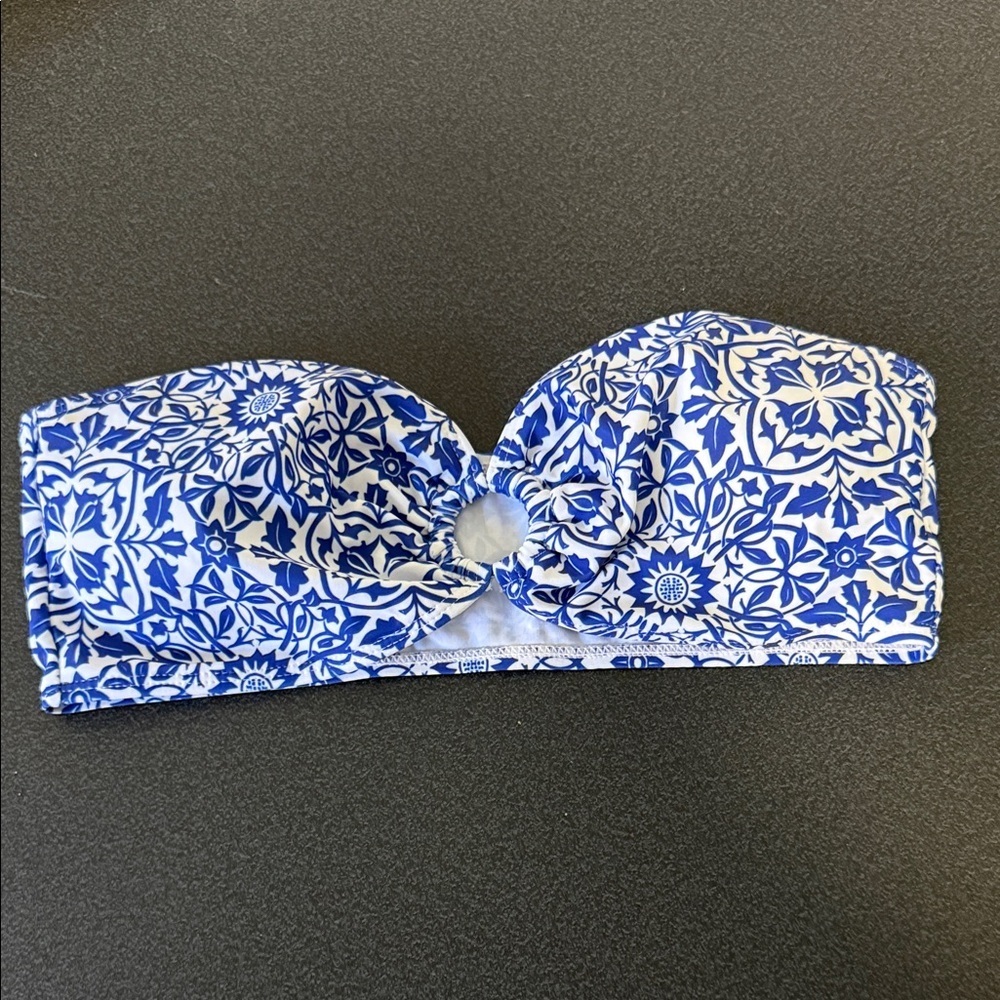 Blue Floral Bandeau Top